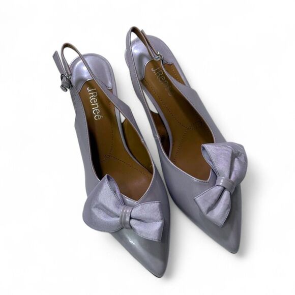 J.RENEE  Devika Lilac Patent Slingback Pump with Bow, NEW! Size 12 M - Picture 8 of 14